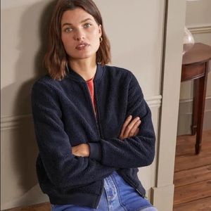 Boden Teddy Bomber Jacket in Navy